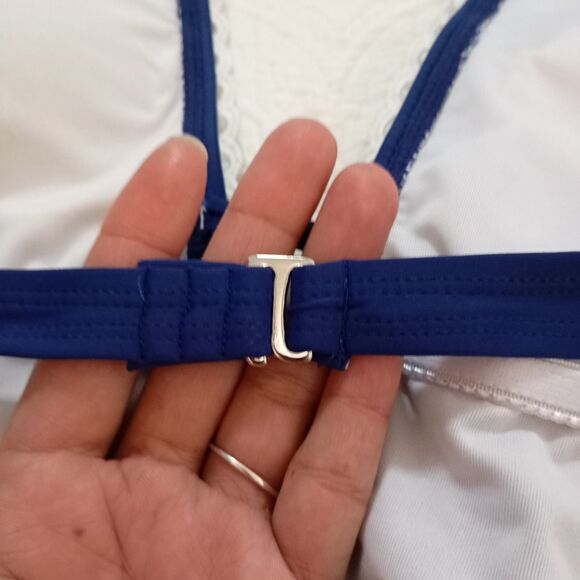 Cupshe Blue One Piece Swimsuit Size M With Lace Women's - Picture 6 of 12